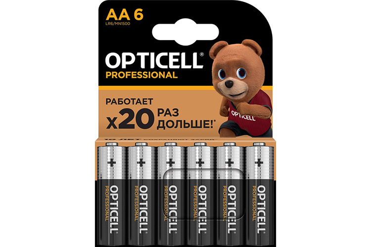 Эл.питания Opticell Professional LR6 (АА) к-т 6шт  1/12