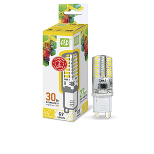 Лампа светодиодная "ASD" G9, 3Вт, 220В, 3000K, 250Лм