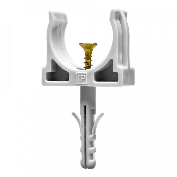 Крепеж-клипса с дюбелем и саморезом, серая, д25мм "Промрукав"