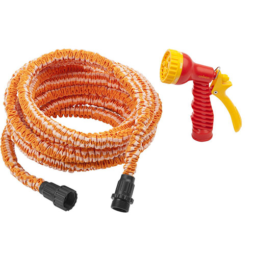 Шланг поливочный "GRINDA PS-22", удлиняющийся шланг 7.5 - 22.5 м, пистолет поливочный, коннекторы, поливочный набор