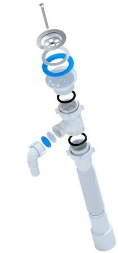 Труба гофрированная 1.1/2*40/50, 800мм,  c отводом под стиральную машину, &quot;Aquattro&quot;