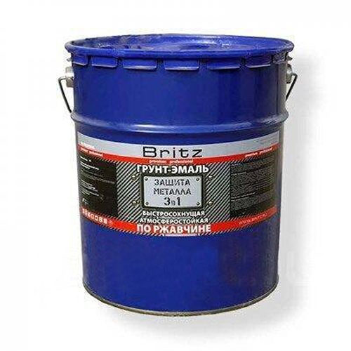 Грунт-эмаль по ржавчине "3 в 1" черная "Бриц", Стандарт,  20кг