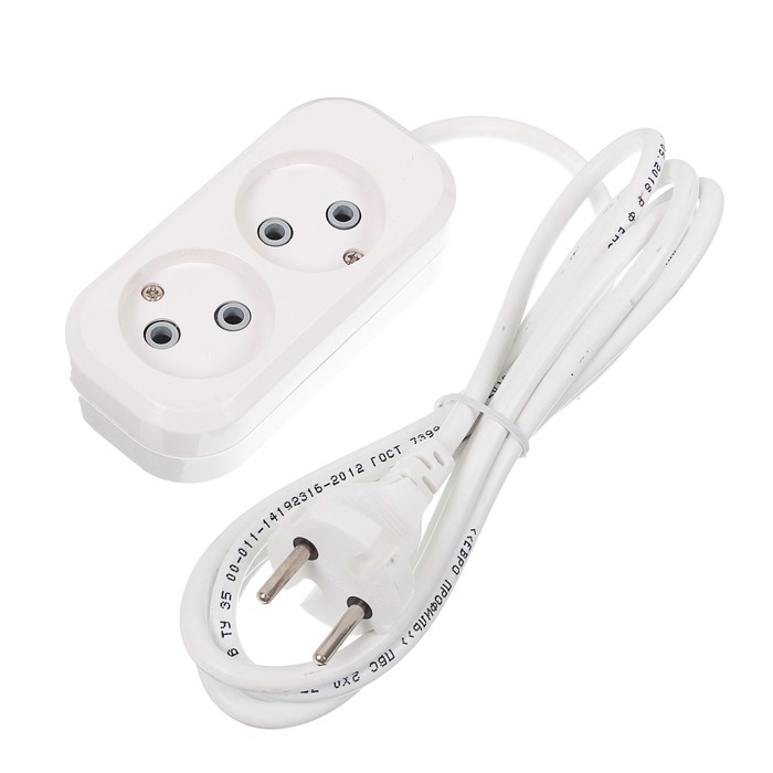 Удлинитель, 2 розетки без заземления, длина 10м " У6-428