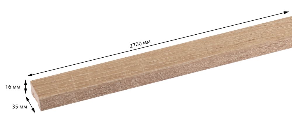 Интерьерная рейка МДФ STELLA Бриона Дуб Сонома 16*40*2700, уп/8шт