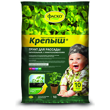 ГРУНТ "КРЕПЫШ" ДЛЯ РАССАДЫ 10 Л (5/200) "ФАСКО"