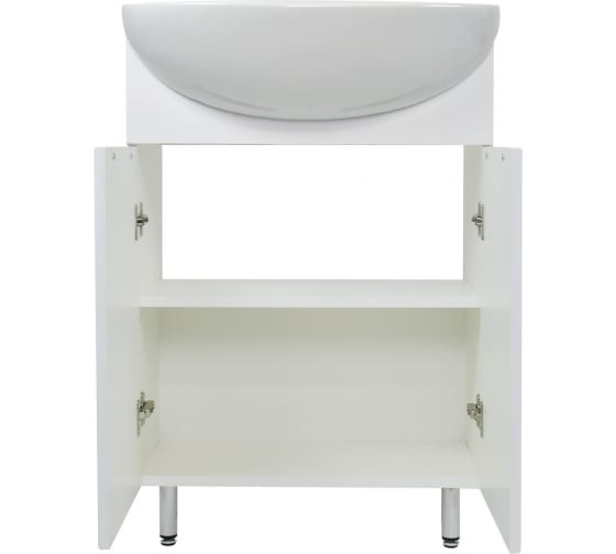 Тумба "Афина 50", 500*410*820мм, белая с умывальником "Уют 50"