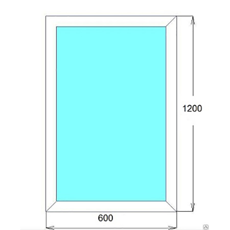 Пластиковое окно Wintech ACCADO 1200*600*70мм , глухое 2х камерный стеклопакет, 3х камерный профиль
