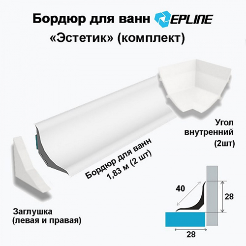 Бордюр для ванн Эплайн &quot;Эстетик&quot;на клеевой основе