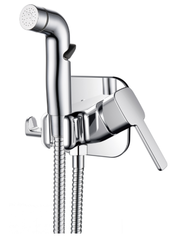 Смеситель гигиенический "RUSH Capri CA1435-99", однорычажный, хром, с подводкой