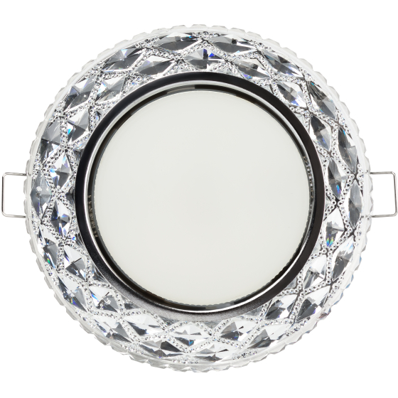 Светильник встраиваемый cо светодиодной подсветкой ЭРА DK LD24 SL/WH под лампу GX53 прозрачный