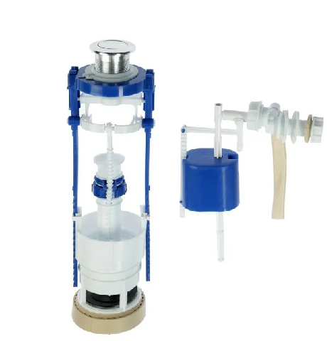 Арматура для бачка универсальная с кнопкой хром, боковой подвод, АС-16.2М