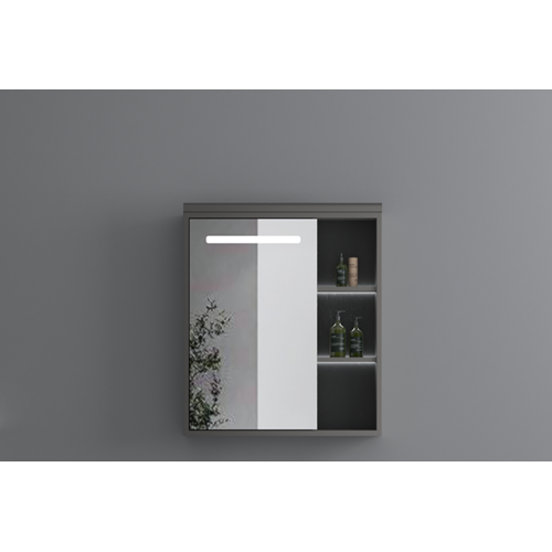 Шкаф с зеркалом Solomon D70NJ, серый, 700мм