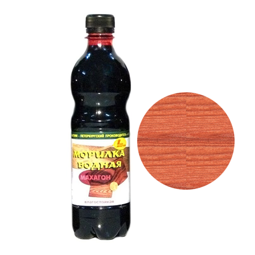 Пропитка водная "НОВБЫТХИМ" защитно-декоративная тонирующая "Морилка" 0,5л, "Махагон"