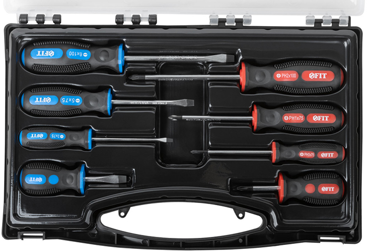 Набор отверток "Старт" CrV сталь, двухкомпонентные ручки, набор 8шт магнитный наконечник