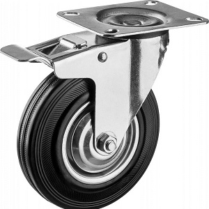 Колесная опора "Сибртех", поворотная с тормозом , d160мм