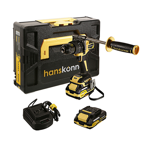 Дрель-шуруповерт аккум. б/щ &quot;Hanskonner&quot; PLATINUM, HCD20165PRO 18В, 1BatterySystem, 165Нм, 2+4Ач, SAMSUNG, кейс HS