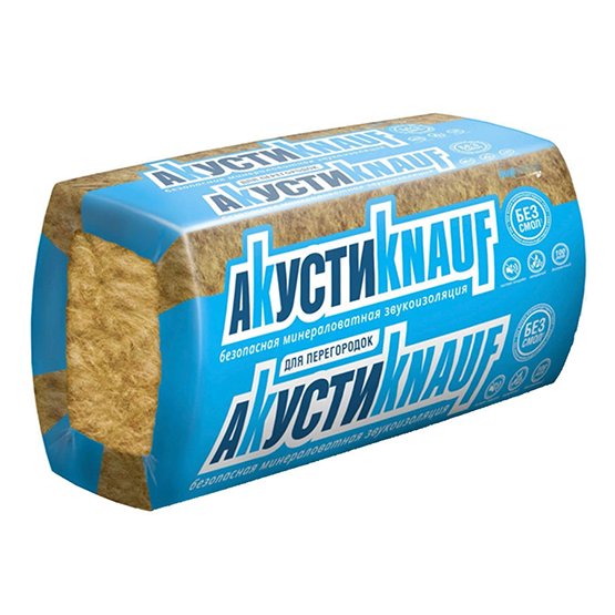 Утеплитель "Knauf АкустикKnauf AS" 1230*610*50мм, 16шт, 12м2, 0,6м3