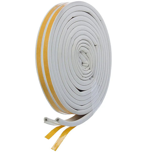 Уплотнитель тип Р, резиновый самоклеящийся 6м*9мм*5,5мм (1/20), белый