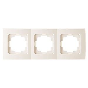 Рамка "NILSON Touran" тройная, горизонтальная, кремовая