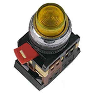 Кнопка ABLFP-22 желтый, d22мм неон, 240В 1з+1р "ИЭК"