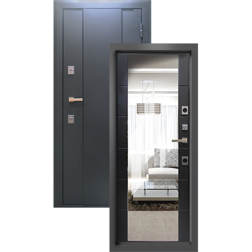 Дверь входная "Медверь Супер",960*2050*115мм,правая,металл -"Муар графит",МДФ "Лофт черный 929"
