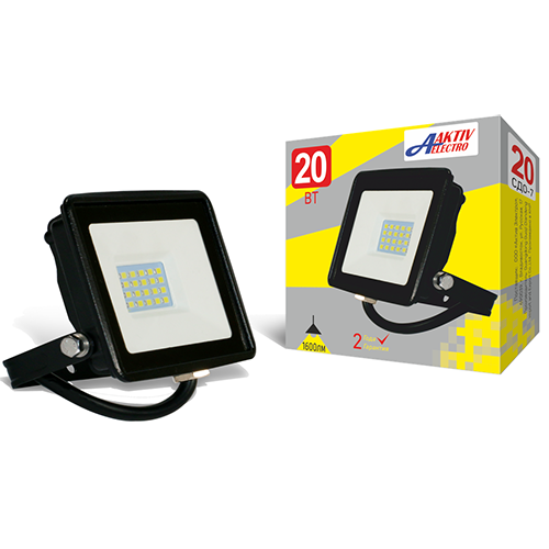 Прожектор светодиодный  300Вт 6500К 24000Лм 220В черный "СДО-5" "Aktiv Electro"