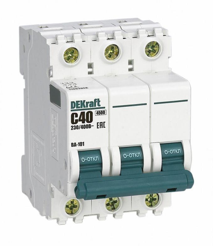 Автоматический выключатель ВА101 3Р 40А 4,5kA  &quot;DEKraft&quot;