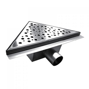 Трап "Tim" 200*200мм с нержавеющей решеткой квадрат, угловой