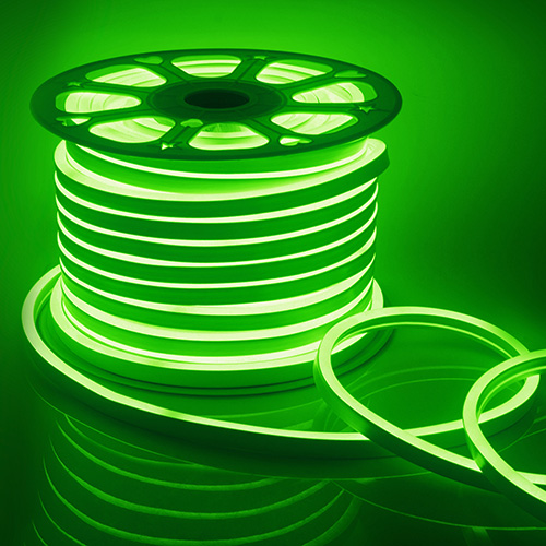 Светодиодный неон, мини, 220В, 5,5Вт/м , smd2835, 120д/м , IP65, 8*16мм, зел