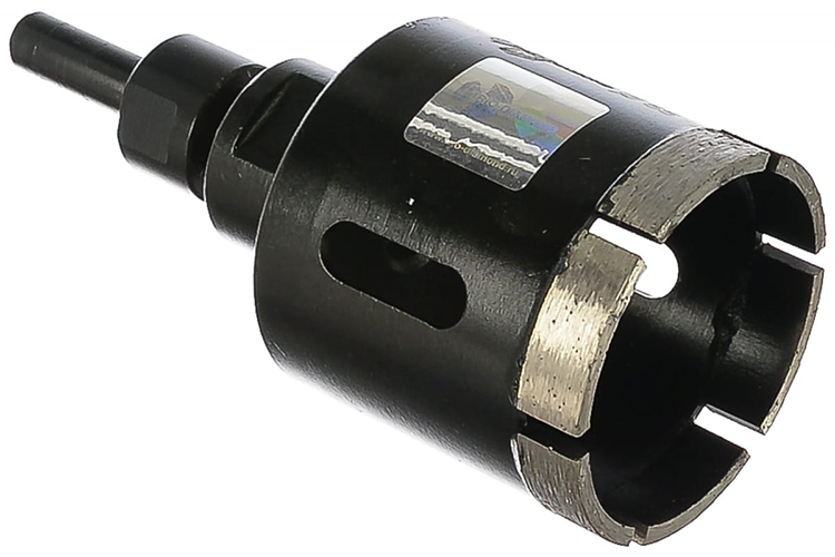 Коронка алмазная по керамограниту, мрамору, граниту "Trio-Diamond", d55*45мм, мокрый рез, цилиндрический хвостовик+М14