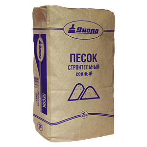 Песок строительный сеяный "Диола", 25кг