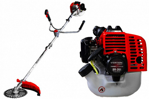 Бензиновый триммер VERTON garden BR-561 (V двигателя 56 см3,мощность 2.8 л.с./2.05 кВт,разборная штанга,ремень,нож 3т,катушка)