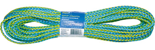 Шнур полипропиленовый вязаный 4мм*20м, 60-70кгс Россия