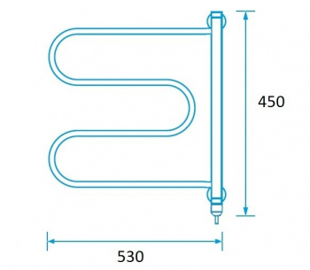 Электрический полотенцесушитель В41 М-образный с перкладиной Размер: 45*50см(СНШ), 75Вт, темпер 60°С