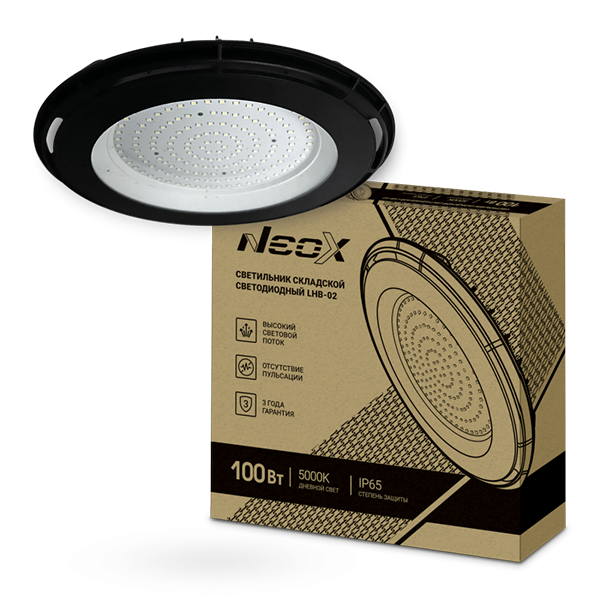 Светильник светодиодный 100Вт, 220В, 5000К, 10050Лм, IP65 &quot;LHB-02&quot; &quot;NEOX&quot;