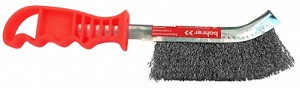 Щетка ручная "Bohrer" для зачистки швов, проволока d=0,3мм нержавеющая сталь, пластиковая ручка