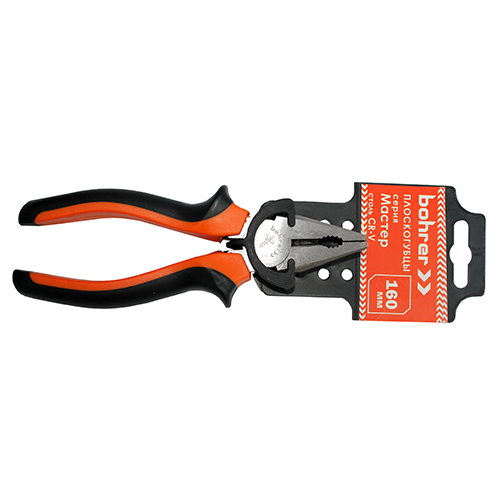 Плоскогубцы "Bohrer" Мастер 160мм универсальные, 2-х компонентная рукоятка