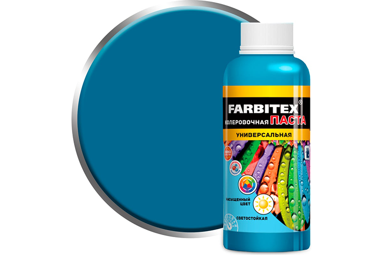 Паста колерная универсальная "FARBITEX", 100мл, "Сапфир"