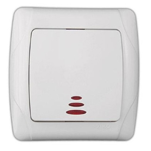 Выключатель 1-кл с подсветкой, &quot;Carmen Viko&quot;, скрытой проводки, белый