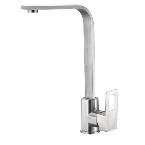 Смеситель &quot;Okatana OK01-0016&quot; одноручковый для кухни, с подводкой, нержавейка