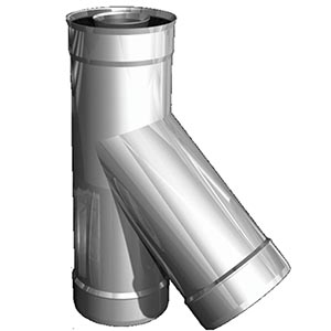 Сэндвич-тройник 135º, раструб D-130*200, Н+Н, 0,5мм, нержавейка (К)