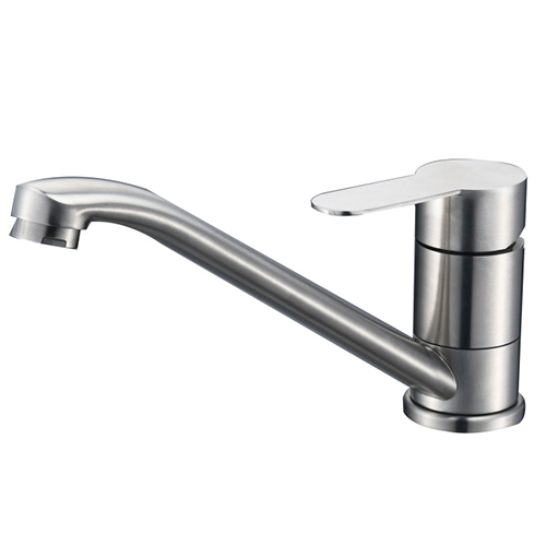 Смеситель &quot;Okatana OK01-0023&quot; одноручковый для кухни, с подводкой, нержавейка