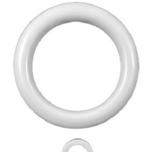 Комплект Кольцо пластик Белое с крючком, 10шт.