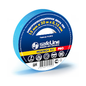 Изолента ПВХ &quot;Safeline&quot; 15мм*20м, синяя 1/200