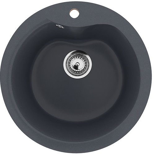 Мойка из искусственного гранита  "Ulgran", 480*210мм "круглая", антрацит