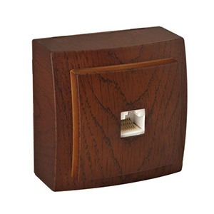 Розетка "NILSON Themis" телефонная RJ11, накладная, Орех