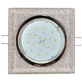 Светильник потолочный GX53 H4 5311 Glass Ecola Квадрат скошенный край Хром - серебряный блеск 38x120x120 (к+)  [FS53SNECH]
