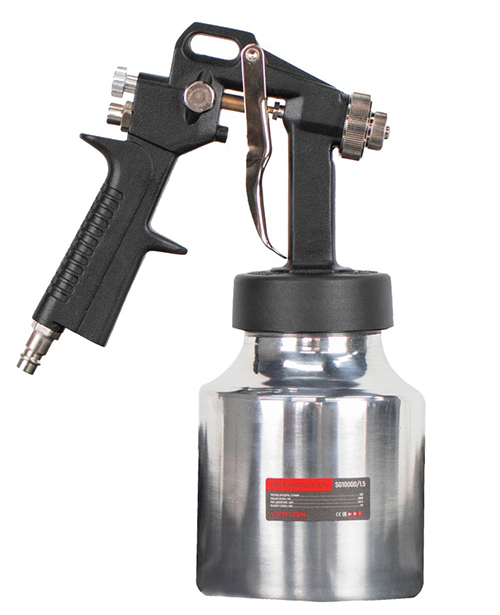 Краскораспылитель Verton Air SG1000D/1,5 (ниж.бак-1000 мл,расход воздуха 120л/мин,сопло 1,5мм,ф штуцера 1/4,расход краски 280 мл/мин)