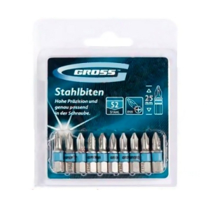 Набор бит PH1*25мм магнитный , 10шт "Gross"
