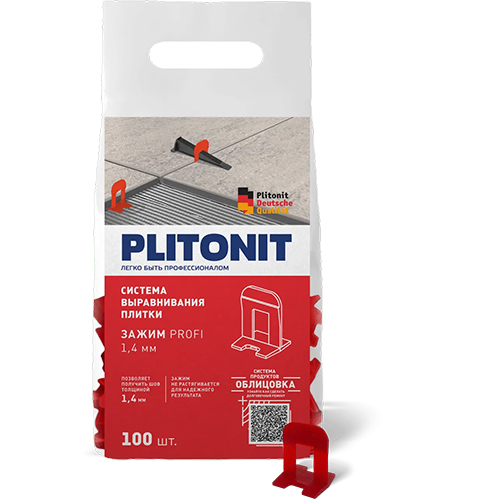 Система выравнивания плитки "Плитонит SVP-PROFI", Зажим Ворота 1,4мм, 100шт/уп